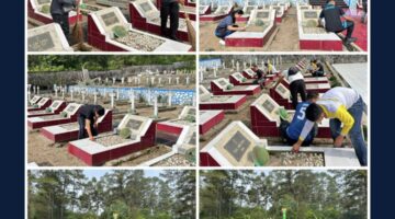 Semangat Kemerdekaan, Rutan Tarutung Gotong Royong Bersihkan Taman Makam Pahlawan Tarutung
