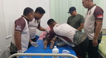 Peringati HUT ke-81 TNI,Kodim 0203/Lkt Gelar Baksos Kesehatan Gratis,Ratusan Warga Hadir