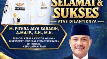 GARNIZUN Ucapkan Selamat atas Dilantiknya M. Pithra Jaya Saragih sebagai Kakanwil Ditjenpas Kepri
